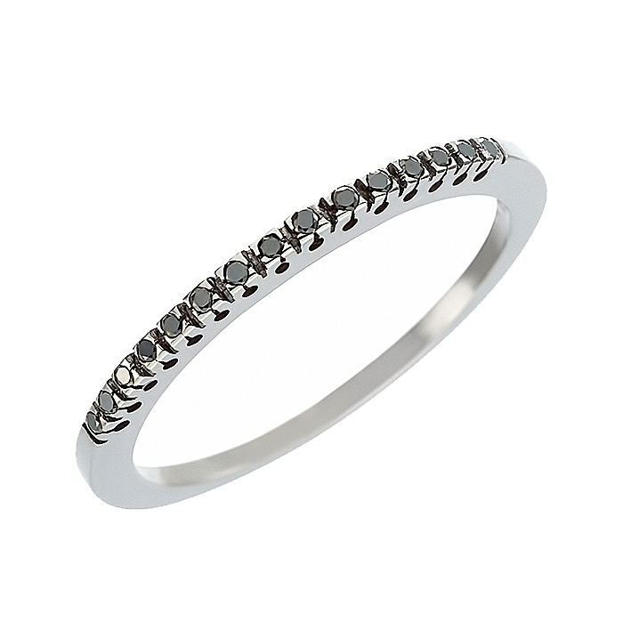 Δαχτυλίδι Μισόβερο με Μαύρα Διαμάντια Λευκόχρυσος Κ18 - 91151BL