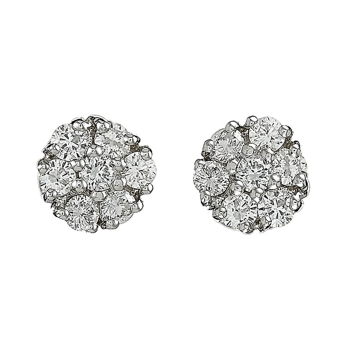 Σκουλαρίκια με Διαμάντια Λευκόχρυσος Κ18 - 04358