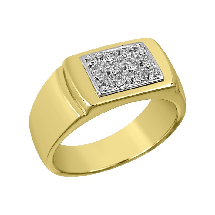 Δαχτυλίδι Ανδρικό με Ζιργκόν Δίχρωμο Κ14 - 92042
