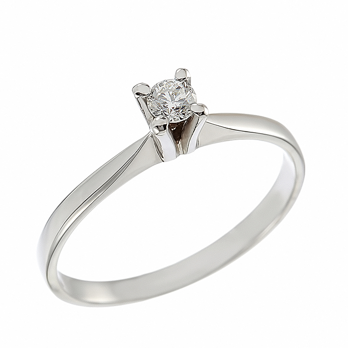Δαχτυλίδι Μονόπετρο με Διαμάντι Λευκόχρυσος Κ18 - 043437R