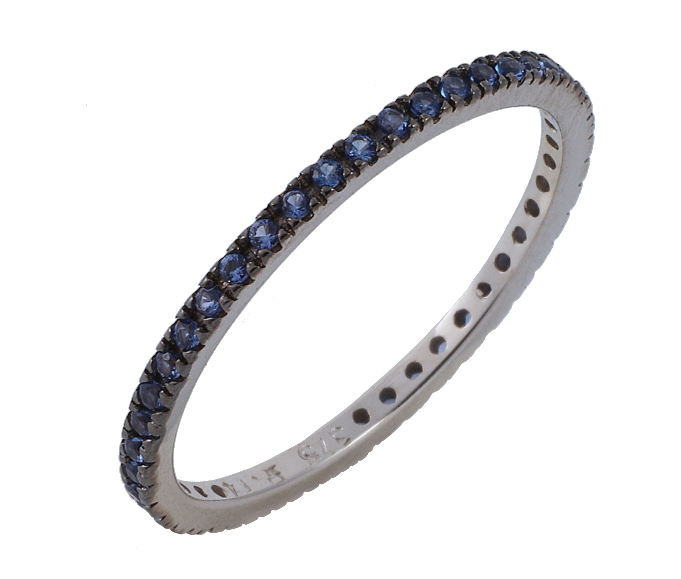 Δαχτυλίδι Ολόβερο με Μπλέ Ζιργκόν Λευκόχρυσος Κ9 - 1606