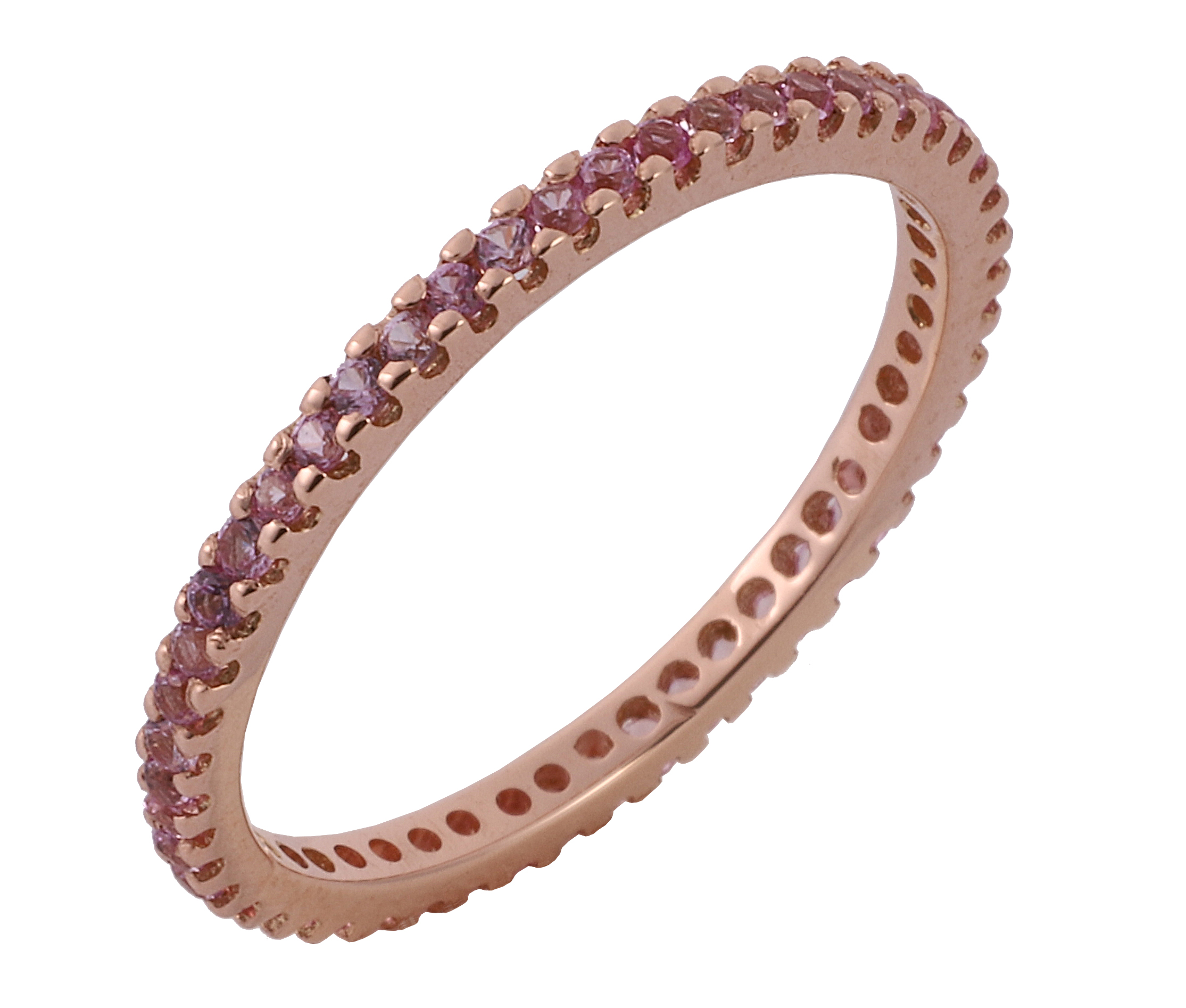 Δαχτυλίδι Ολόβερο με Ροζ Ζιργκόν Ροζ Χρυσός Κ14 - 11053PI