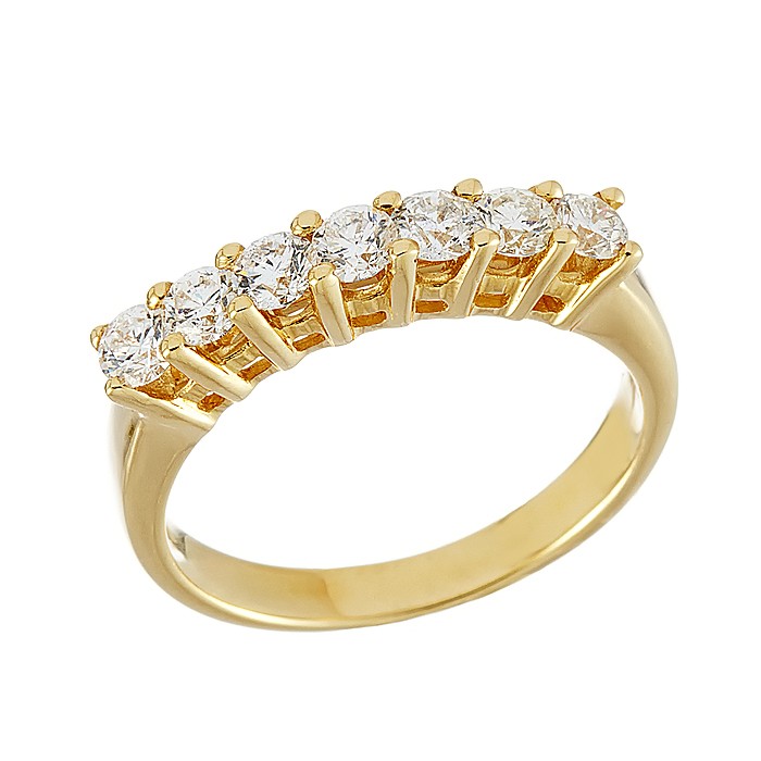 Δαχτυλίδι Μισόβερο με Διαμάντια Χρυσός Κ18 - 07017Y