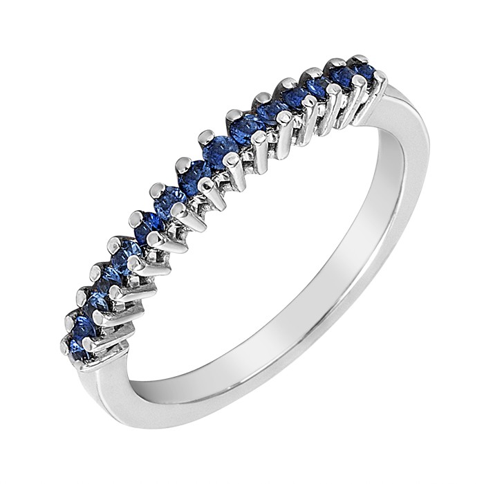 Δαχτυλίδι Μισόβερο με Ορυκτή Πέτρα Λευκόχρυσος Κ18 - 07