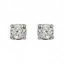 Σκουλαρίκια Μονόπετρα με Διαμάντια Λευκόχρυσος Κ18 - 090271E