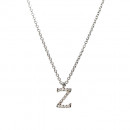 Μενταγιόν Μονόγραμμα Ζ με Διαμάντια Λευκόχρυσος Κ18 - 10014Z