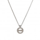 Μενταγιόν Μονόγραμμα Θ με Διαμάντια Λευκόχρυσος Κ18 - 10014Θ