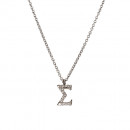 Μενταγιόν Μονόγραμμα Σ με Διαμάντια Λευκόχρυσος Κ18 - 10014Σ Μενταγιόν Μονόγραμμα Σ με Διαμάντια Λευκόχρυσος Κ18 - 10014Σ