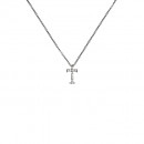 Μενταγιόν Μονόγραμμα Τ με Διαμάντια Λευκόχρυσος Κ18 - 10014Τ