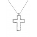 Σταυρός με Διαμάντια Λευκόχρυσος Κ18 - 10059