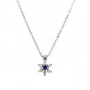 Μενταγιόν με Διαμάντια και Ορυκτή Πέτρα Λευκόχρυσος Κ18 - 11009