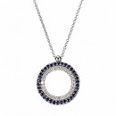 Μενταγιόν με Διαμάντια και Ορυκτή Πέτρα Λευκόχρυσος Κ18 - 11018