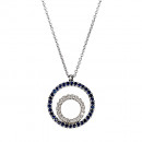 Μενταγιόν με Διαμάντια και Ορυκτή Πέτρα Λευκόχρυσος K18 - 11023