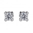 Σκουλαρίκια Μονόπετρα με Διαμάντια Λευκόχρυσος Κ18 - 31101
