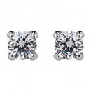 Σκουλαρίκια Μονόπετρα με Διαμάντια Λευκόχρυσος Κ18 - 31105B