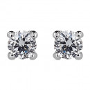 Σκουλαρίκια Μονόπετρα με Διαμάντια Λευκόχρυσος Κ18 - 31105C