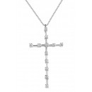 Σταυρός με Διαμάντια Λευκόχρυσος Κ18 - 53019 Σταυρός με Διαμάντια Λευκόχρυσος Κ18 - 53019