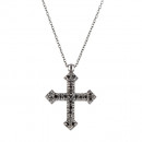 Μενταγιόν με Μαύρα Διαμάντια Λευκόχρυσος Κ18 - 11008BL