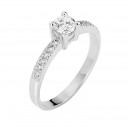 Δαχτυλίδι Μονόπετρο με Διαμάντια Λευκόχρυσος Κ18 - 13073 Δαχτυλίδι Μονόπετρο με Διαμάντια Λευκόχρυσος Κ18 - 13073