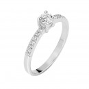 Δαχτυλίδι Μονόπετρο με Διαμάντια Λευκόχρυσος Κ18 - 13077