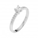 Δαχτυλίδι Μονόπετρο με Διαμάντια Λευκόχρυσος Κ18 - 13074