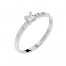 Δαχτυλίδι Μονόπετρο με Διαμάντια Λευκόχρυσος Κ18 - 13062 Δαχτυλίδι Μονόπετρο με Διαμάντια Λευκόχρυσος Κ18 - 13062