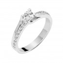 Δαχτυλίδι Μονόπετρο με Διαμάντια Λευκόχρυσος Κ18 - 13063 Δαχτυλίδι Μονόπετρο με Διαμάντια Λευκόχρυσος Κ18 - 13063
