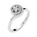 Δαχτυλίδι Μονόπετρο με Διαμάντια Λευκόχρυσος Κ18 - 13065 Δαχτυλίδι Μονόπετρο με Διαμάντια Λευκόχρυσος Κ18 - 13065