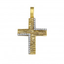 Σταυρός με Ζιργκόν Δίχρωμος Κ14 - 13056CZ