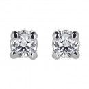 Σκουλαρίκια Μονόπετρα με Διαμάντια Λευκόχρυσος Κ18 - 31101A