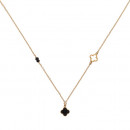 Κολιέ με Μαύρα Ζιργκόν Χρυσός Κ9 - 10235