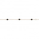 Βραχιόλι Σταυροί με Μαύρα Ζιργκόν Ροζ Χρυσός Κ9 - 10458