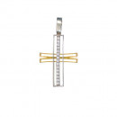 Σταυρός με Ζιργκόν Δίχρωμος Κ14 - 13007CZ