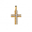 Σταυρός με Ζιργκόν Δίχρωμος Κ14 - 13011CZ