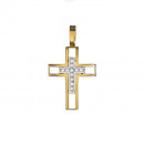 Σταυρός με Ζιργκόν Δίχρωμος Κ14 - 13015