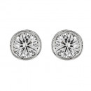 Σκουλαρίκια Μονόπετρα με Διαμάντια Λευκόχρυσος Κ18 - 100001