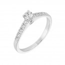 Δαχτυλίδι Μονόπετρο με Διαμάντια Λευκόχρυσος Κ18 - 13023 Δαχτυλίδι Μονόπετρο με Διαμάντια Λευκόχρυσος Κ18 - 13023