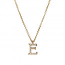 Μενταγιόν Μονόγραμμα E με Ζιργκόν Χρυσός Κ9 - 10014YE