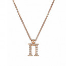 Μενταγιόν Μονόγραμμα Π με Ζιργκόν Ροζ Χρυσος Κ9 - 10014REΠ