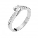 Δαχτυλίδι Μονόπετρο με Διαμάντια Λευκόχρυσος Κ18 - 13084