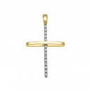 Σταυρός με Διαμάντια Χρυσός και Λευκόχρυσος Κ18 - 13086 Σταυρός με Διαμάντια Χρυσός και Λευκόχρυσος Κ18 - 13086
