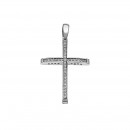 Σταυρός με Διαμάντια Λευκόχρυσος Κ18 - 13091