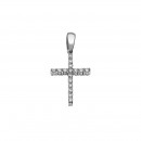 Σταυρός με Διαμάντια Διπλής Όψης Λευκόχρυσος Κ18 - 13089