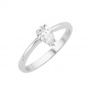 Δαχτυλίδι Μονόπετρο με Διαμάντι Πουάρ Λευκόχρυσος Κ18 - 16001 Δαχτυλίδι Μονόπετρο με Διαμάντι Πουάρ Λευκόχρυσος Κ18 - 16001