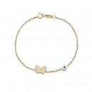 Παιδικό Βραχιόλι Πεταλούδα και Ματάκι Χρυσός Κ9 - 3T102