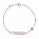 Παιδική Ταυτότητα Κορώνα και Ματάκι Ροζ Χρυστός Κ9 - 3T017R