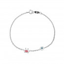 Παιδικό Βραχιόλι Κορώνα και Ματάκι Λευκόχρυσος Κ9 - 3T101W