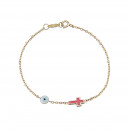 Παιδικό Βραχιόλι Σταυρουδάκι και Ματάκι Χρυσός Κ9 - 3T100Y