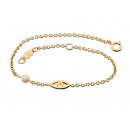 Παιδικό Βραχιόλι Ματάκι με Ζιργκόν και Χάντρα Χρυσός Κ9 - 3Β106