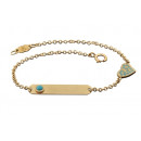 Παιδική Ταυτότητα με Χάντρα και Καρδούλα Χρυσός Κ9 - 3T024